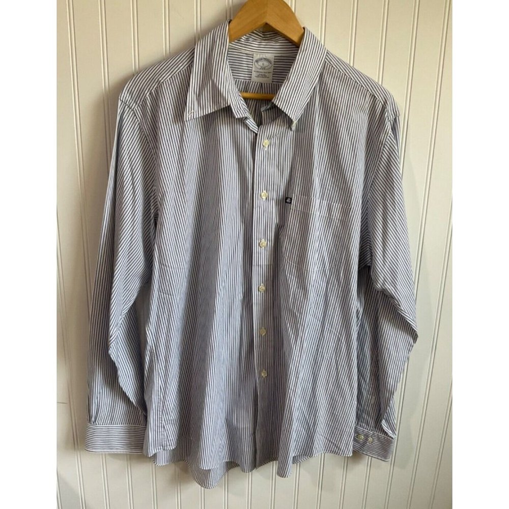 Brooks Brothers 346 Shirt Mens Large Multi Striped Long Sleeve Button Down
